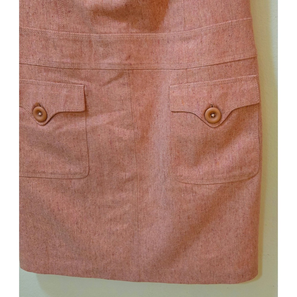 Ann Taylor LOFT Sheath Dress Size 8 Pink Wool Blend Tweed Sleeveless - Picture 9 of 11